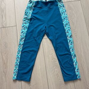 Coolibar Teal and Patterned Women's Swim pants